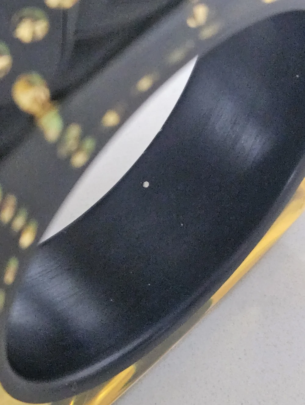 Rare Vintage Luxury Designer Black Yellow Greek Key Lucite Bangle Bracelet - Picture 11 of 14
